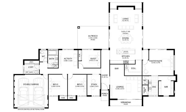 Plunkett Homes - Stables | Contemporary - Floorplan - Stables Luxe Contemporary Marketing Plan Croppedjpg