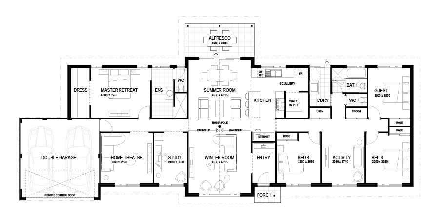 Wa Country Builders - The Dowley Farmhouse | Raked - Floorplan - 3744P Dowley Farmhouse Raked Ceiling Alt Floorplan