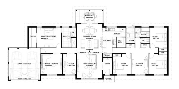 Wa Country Builders - The Dowley Farmhouse | Raked - Floorplan - 3744P Dowley Farmhouse Raked Ceiling Alt Floorplan