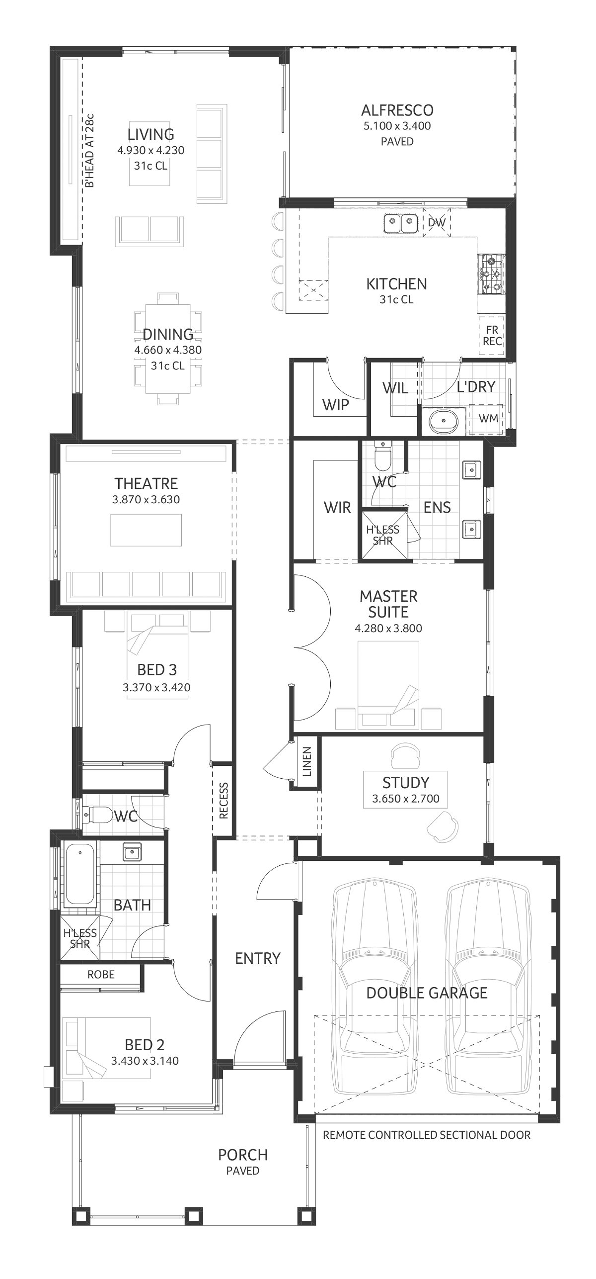 Plunkett Homes - Gracetown | Hamptons - Floorplan - Gracetown Luxe Hamptons Marketing Plan Croppedjpg