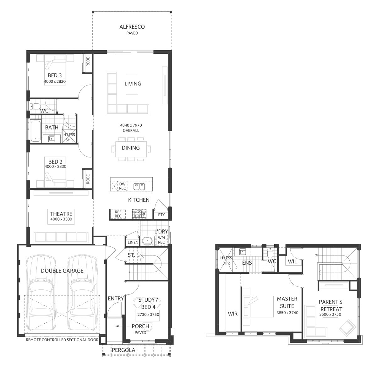 Plunkett Homes - Olympus | Hamptons - Floorplan - Olympus Luxe Hamptons Marketing Plan Croppedjpg