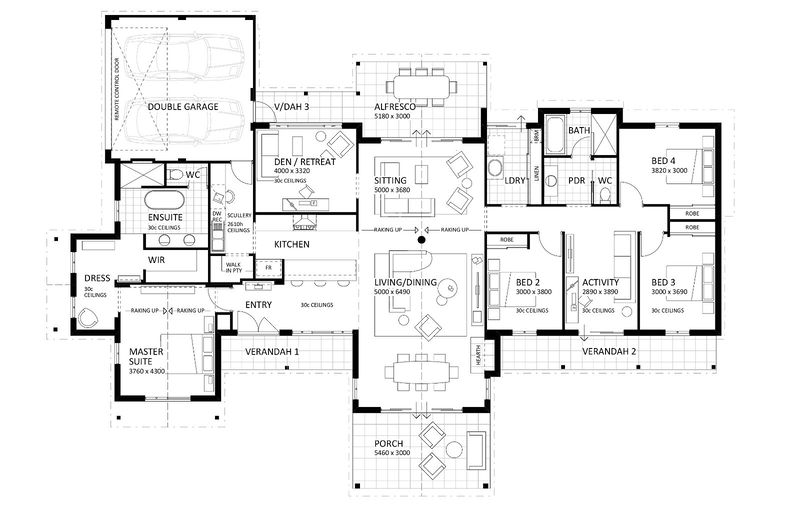 Rural Building Company - The Gelorup Retreat (Display) - Floorplan - 6454D The Gelorup Retreat As Displayed Brochure Artwork