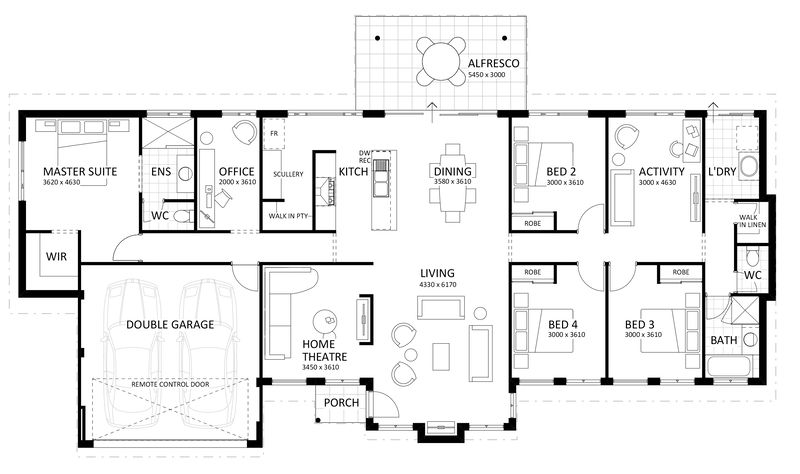 Rural Building Company - The Country House - Floorplan - 4813P Country House Original Brochure Artwork