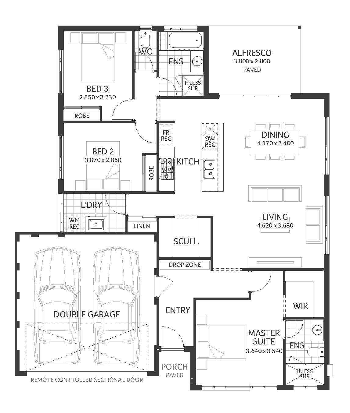 Plunkett Homes - Sandalwood | Lifestyle - Floorplan - Sandalwood Lifestyle Marketing Plan A3Jpg