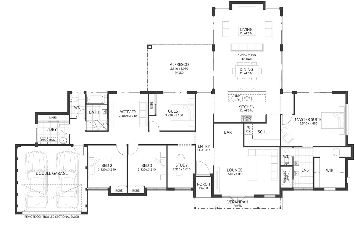 Plunkett Homes - Stables | Federation - Floorplan - Stables Luxe Federation Marketing Plan Cropped Jpg