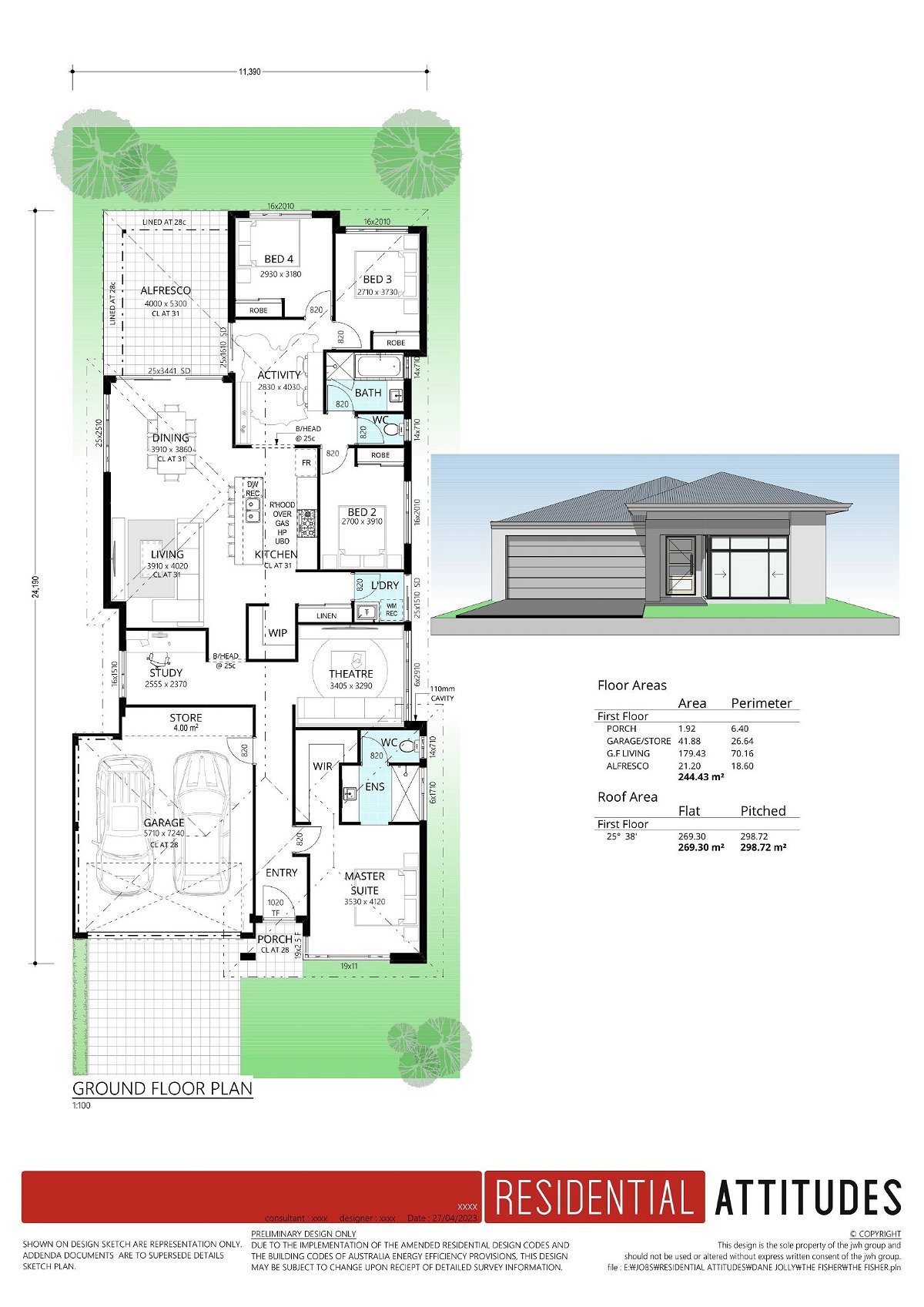 Residential Attitudes - Lot 881 Greenside Drive, Yanchep, Wa 6035 - Floorplan - The Manor Of Fact 1