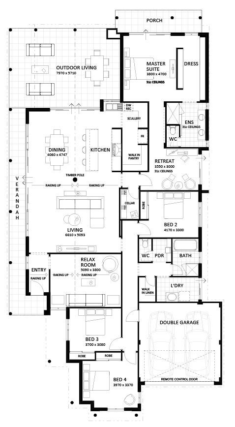 Rural Building Company - The Kalgup Single Storey (Classic) - Floorplan - 6371P Kalgup Rt Classic Brochure Artwork