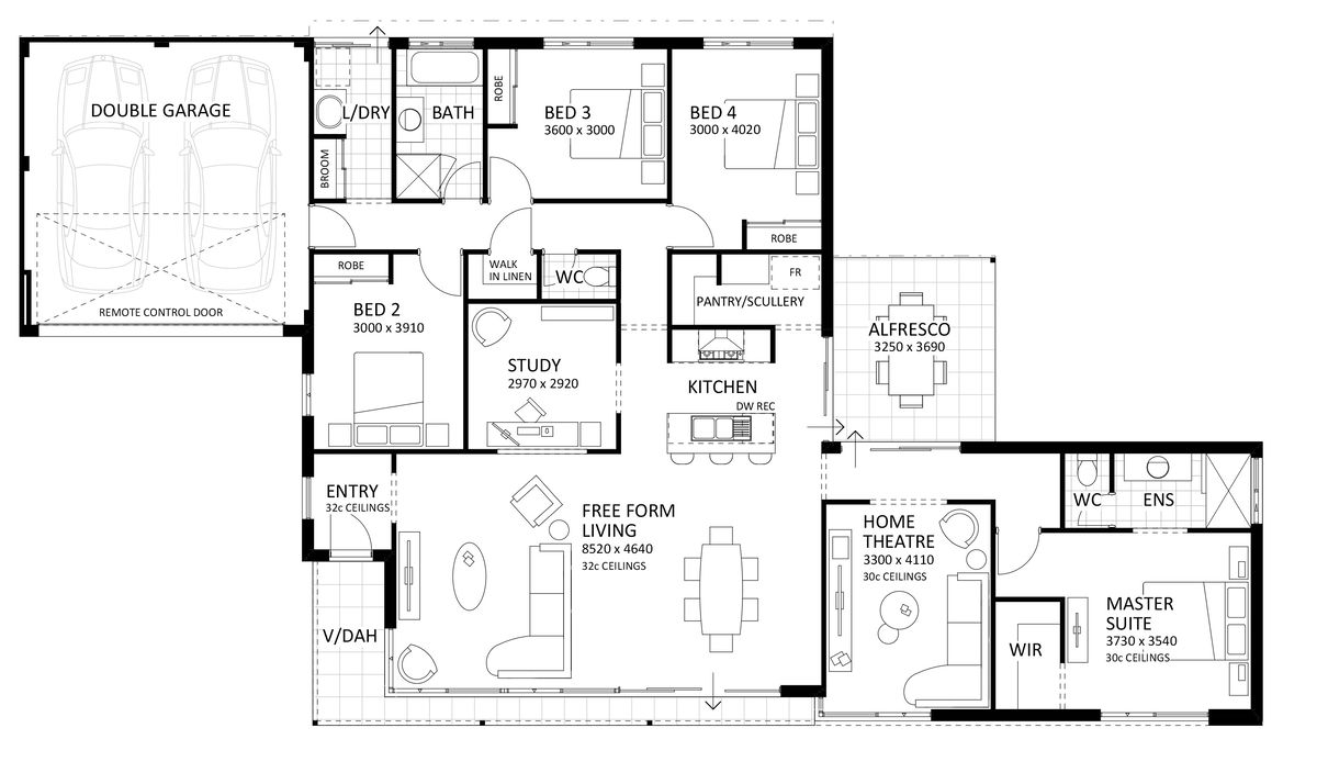 Rural Building Company - The Blaxland Retreat Contemporary | Classic - Floorplan - 4371P Blaxland Rt Classic Contemp Brochure Artwork