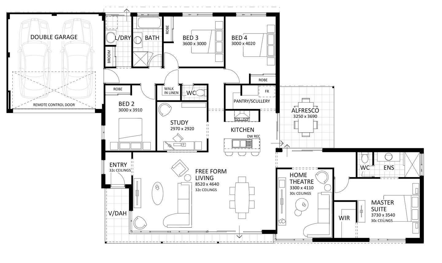 Rural Building Company - The Blaxland Retreat Contemporary | Classic - Floorplan - 4371P Blaxland Rt Classic Contemp Brochure Artwork