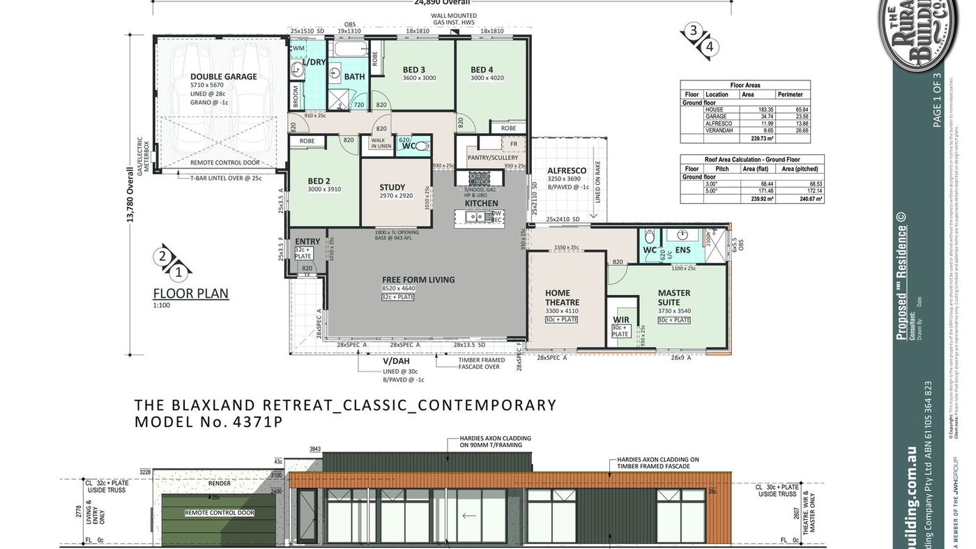 Rural Building Company -  - Gallery - 4371P Blaxland Rt Classic Contemp Sales Sketch