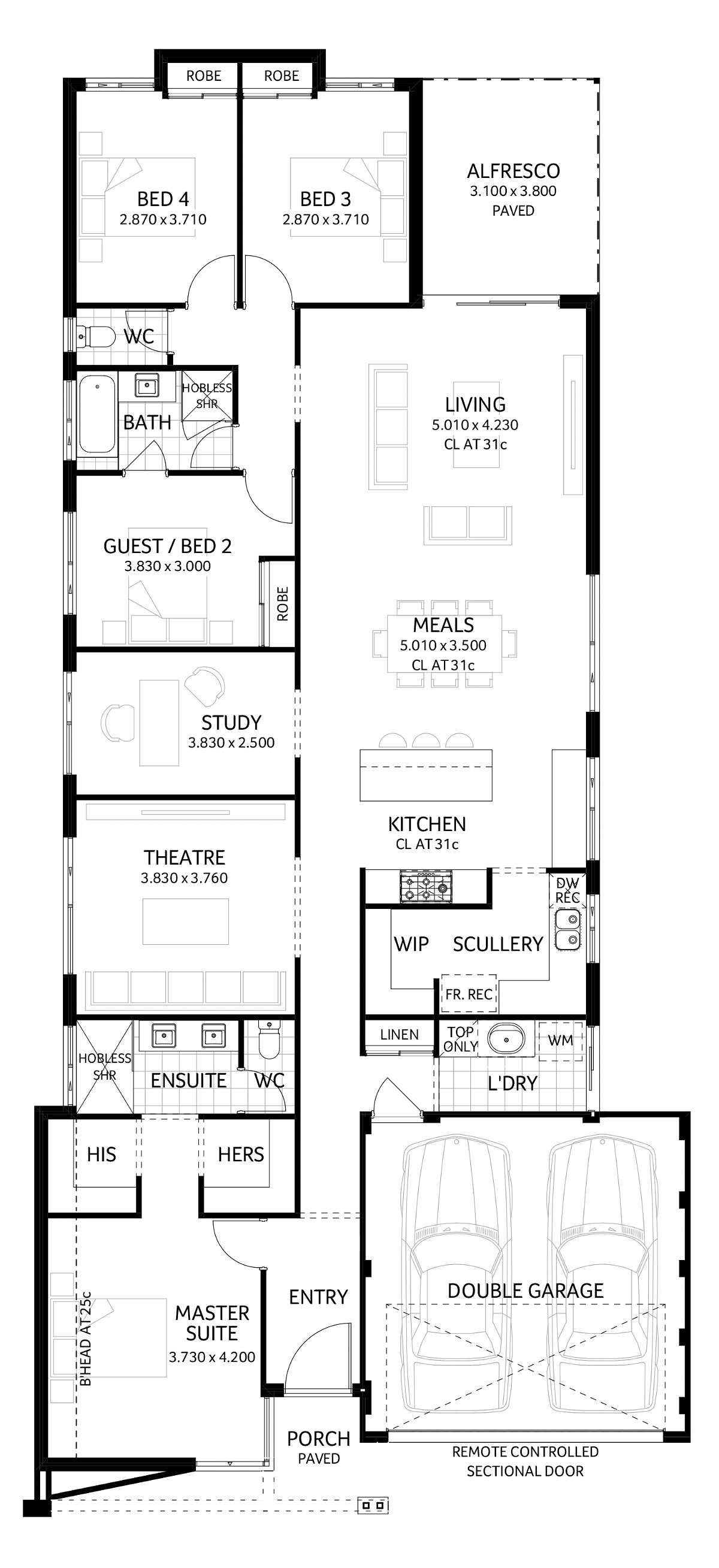 Plunkett Homes - Bassendean | Contemporary - Floorplan - Bassendean Luxe Contemporary Marketing Plan Webjpg