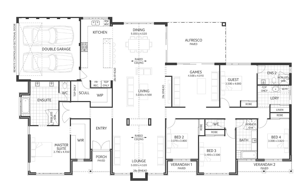 Plunkett Homes - Bedford | Federation - Floorplan - Bedford Luxe Federation Marketing Plan Croppedjpg