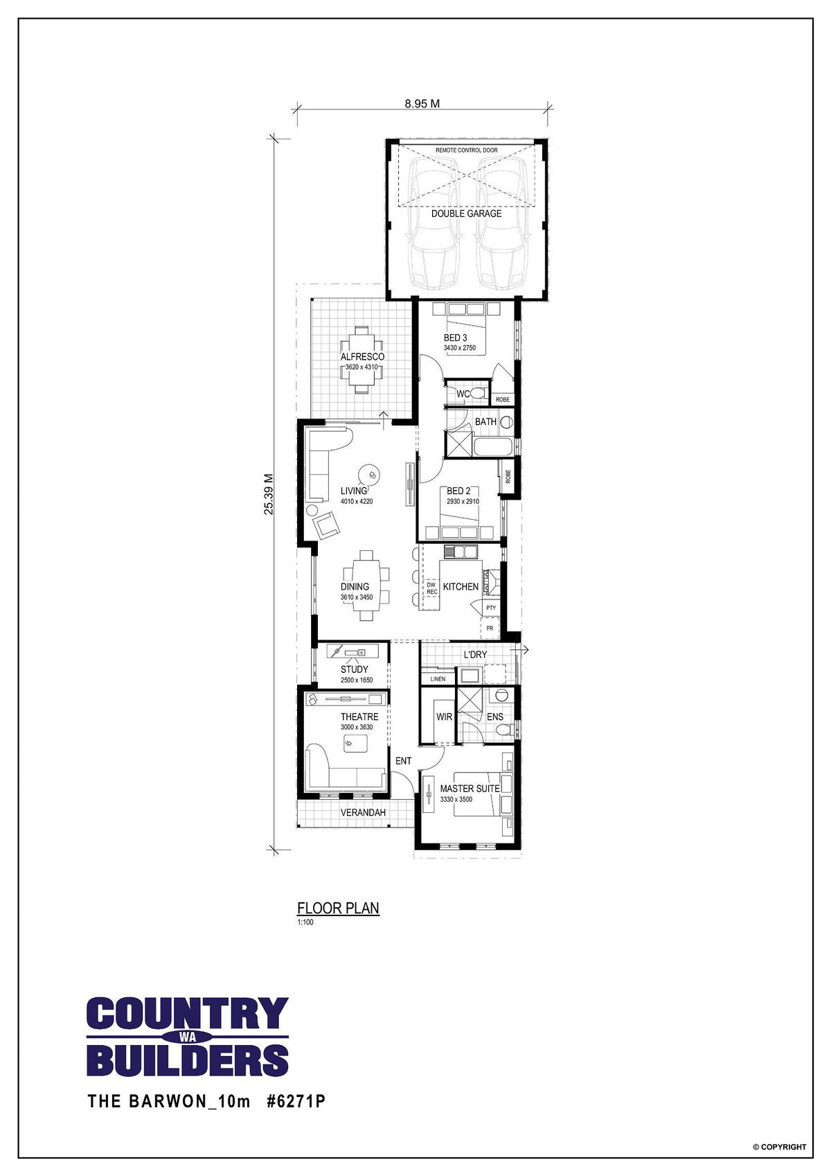 Wa Country Builders -  - Floorplan - 6271P The Barwon 10M Brochure Artwork