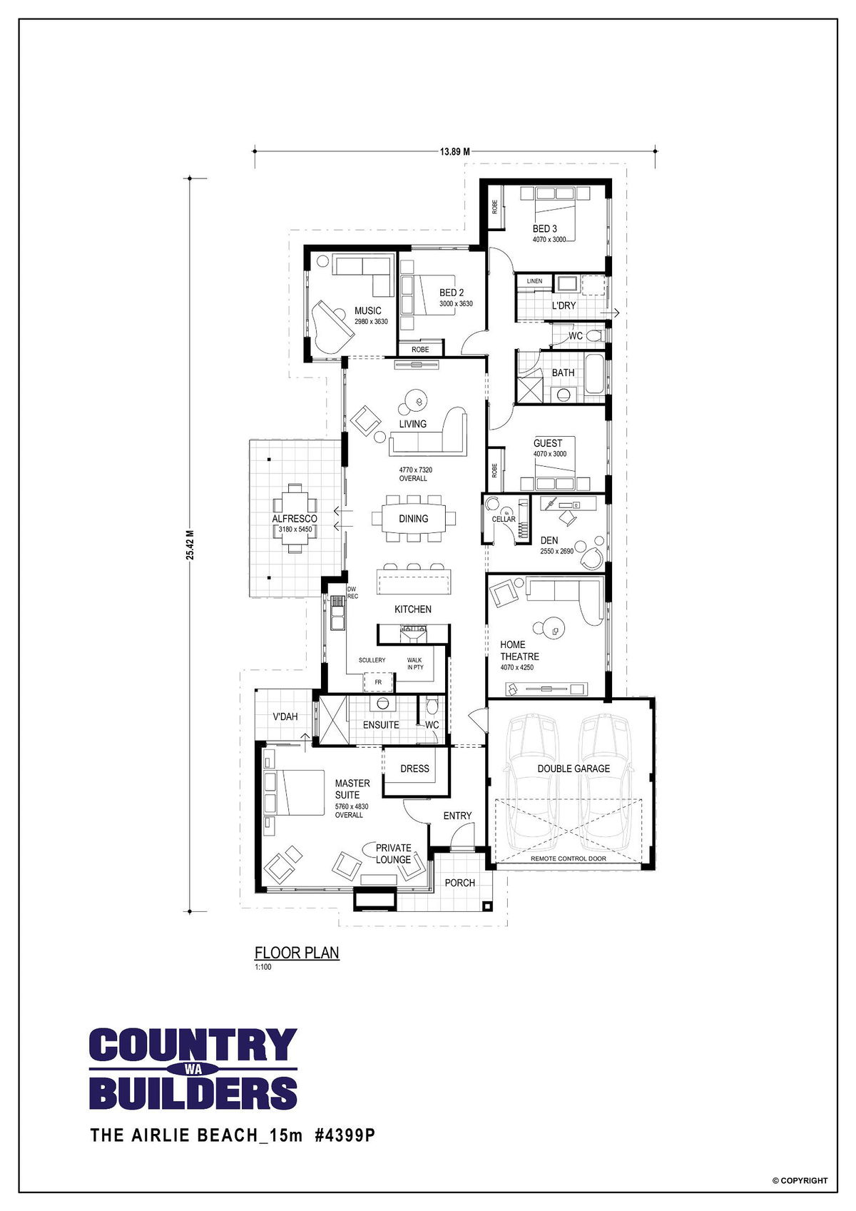 Wa Country Builders -  - Floorplan - 4399P Airlie Beach 15M Brochure Artwork