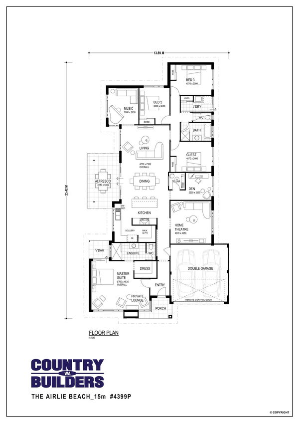 Wa Country Builders -  - Floorplan - 4399P Airlie Beach 15M Brochure Artwork