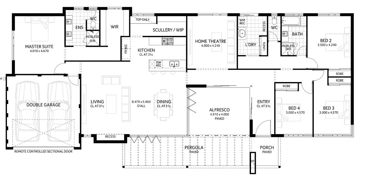 Plunkett Homes - Bodega Bay | Mid-Century - Floorplan - Bodega Bay Luxe Mid Century Marketing Plan Webjpg