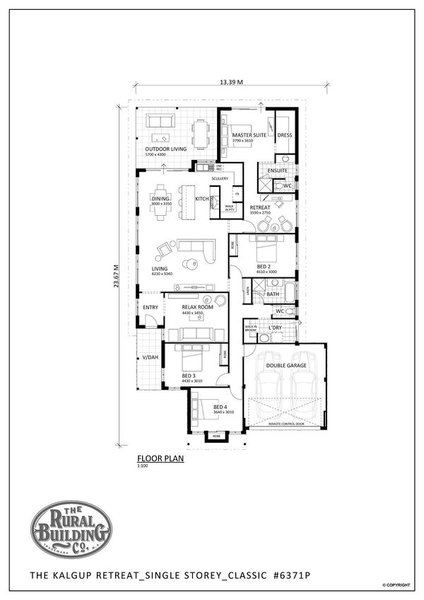 Rural Building Company -  - Floorplan - 6371P Kalgup Rt Classic Brochure Artwork