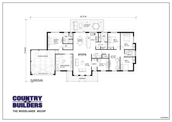Wa Country Builders -  - Floorplan - 6335P The Woodlands Brochure Artwork