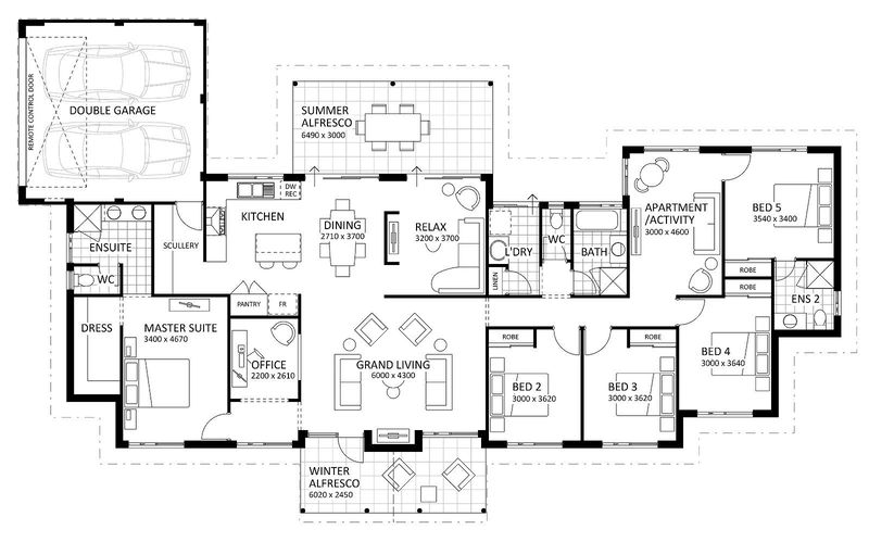Rural Building Company - The Hinterland Retreat (Original) - Floorplan - 6400P Hinterland Retreat Original Brochure Artwork