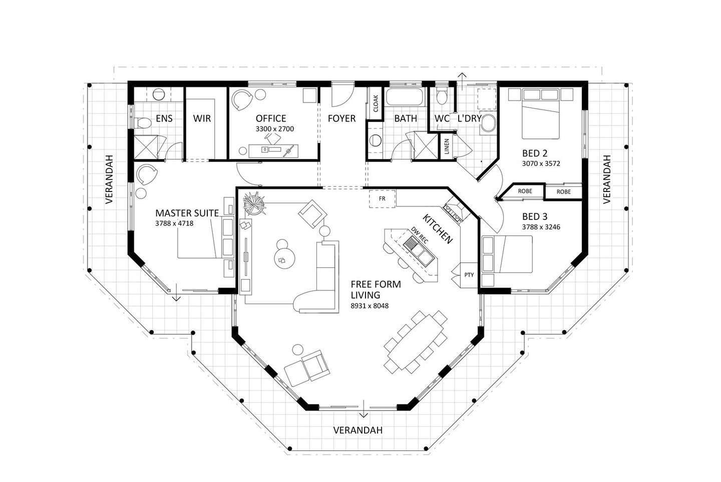 Rural Building Company - The Valley View | Original - Floorplan - 4929P The Valley View Brochure Artwork