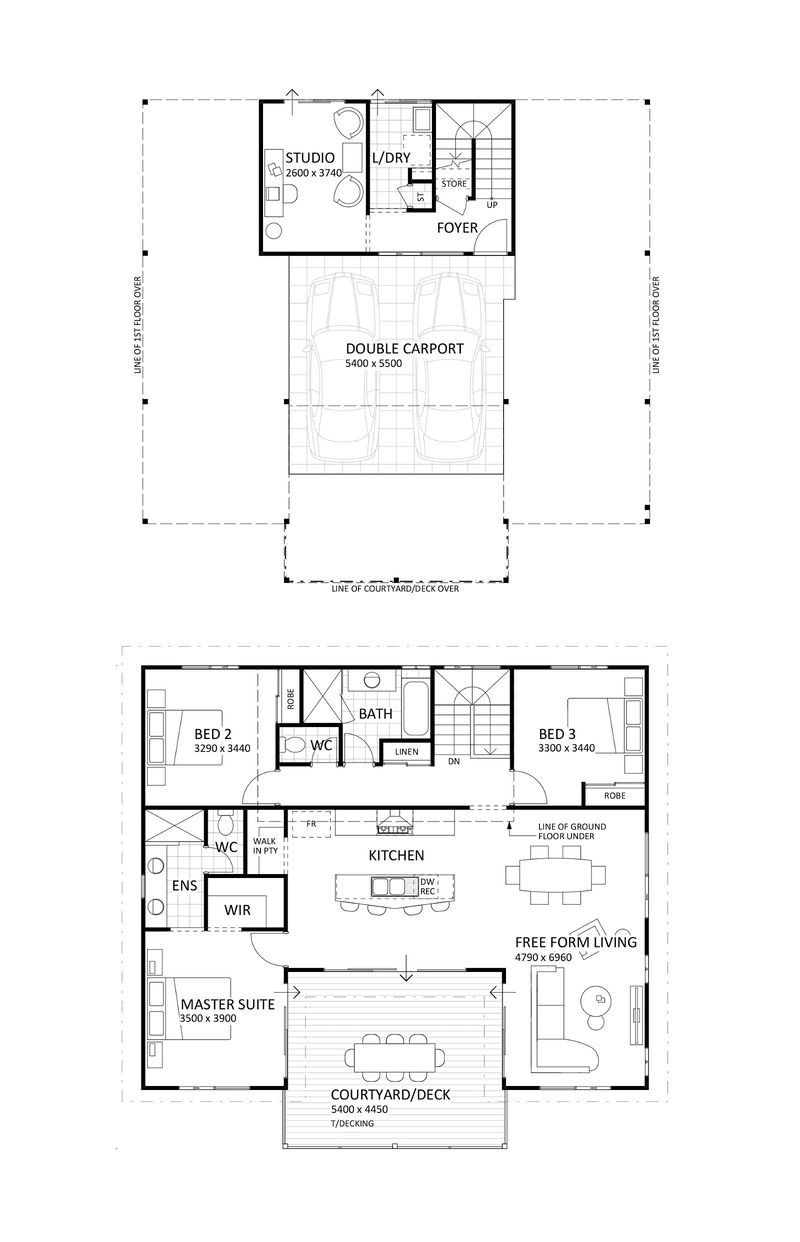 Rural Building Company - The Sorrento (Original) - Floorplan - 4833P Sorrento Original Brochure Artwork