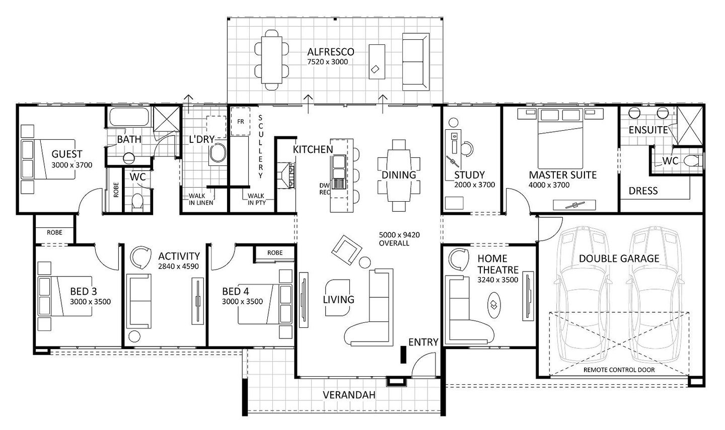 Rural Building Company - The Evolution Farmhouse (Classic) - Floorplan - 4373P Evolution Farmhouse Classic Brochure Artwork