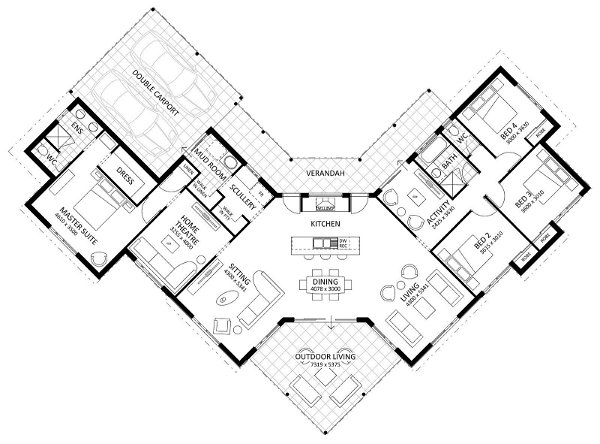Rural Building Company - The Twin View (Classic) - Floorplan - 4369P Twinview Classic Brochure Artwork