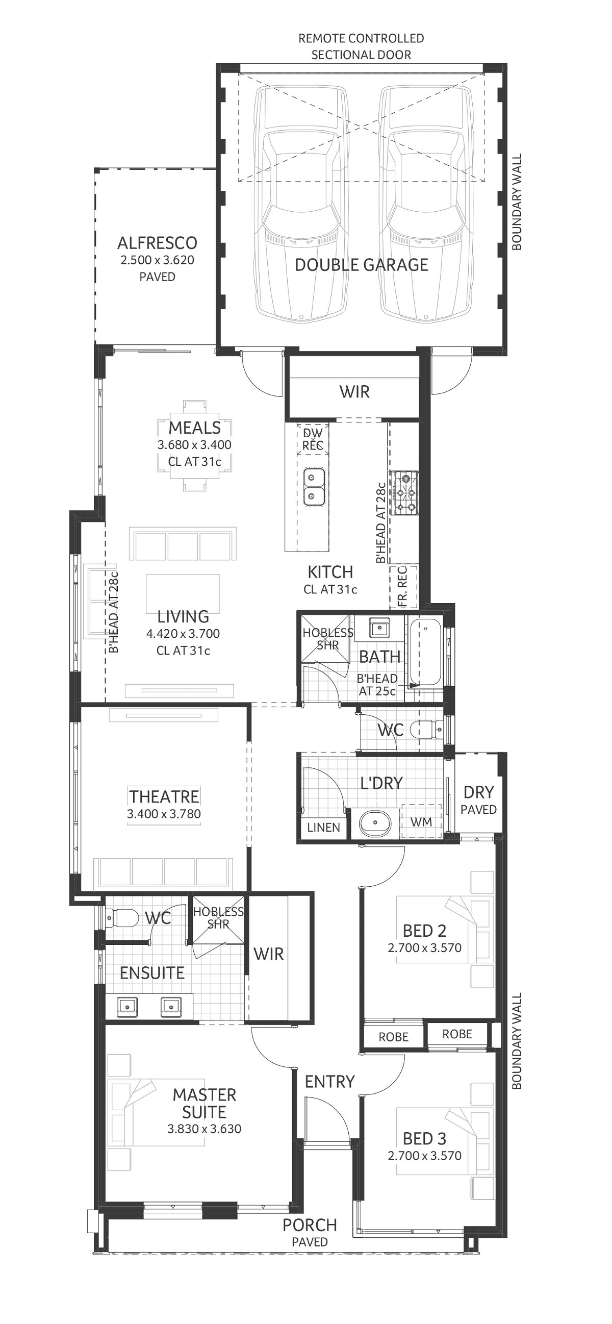 Plunkett Homes - Voyager | Mid-Century - Floorplan - Voyager Luxe Mid Century Marketing Plan Webjpg