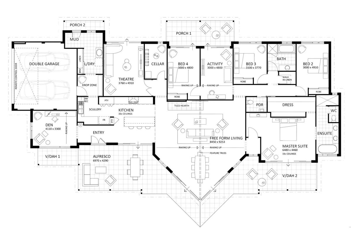 Rural Building Company - The Darlington | Original - Floorplan - 6501P The Darlington Original Brochure Artwork