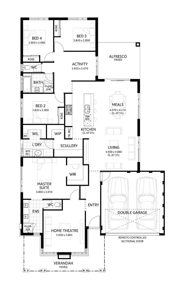Plunkett Homes - Santana | Display - Floorplan - Santana Luxe Hamptons Marketing Plan Cropped Jpg