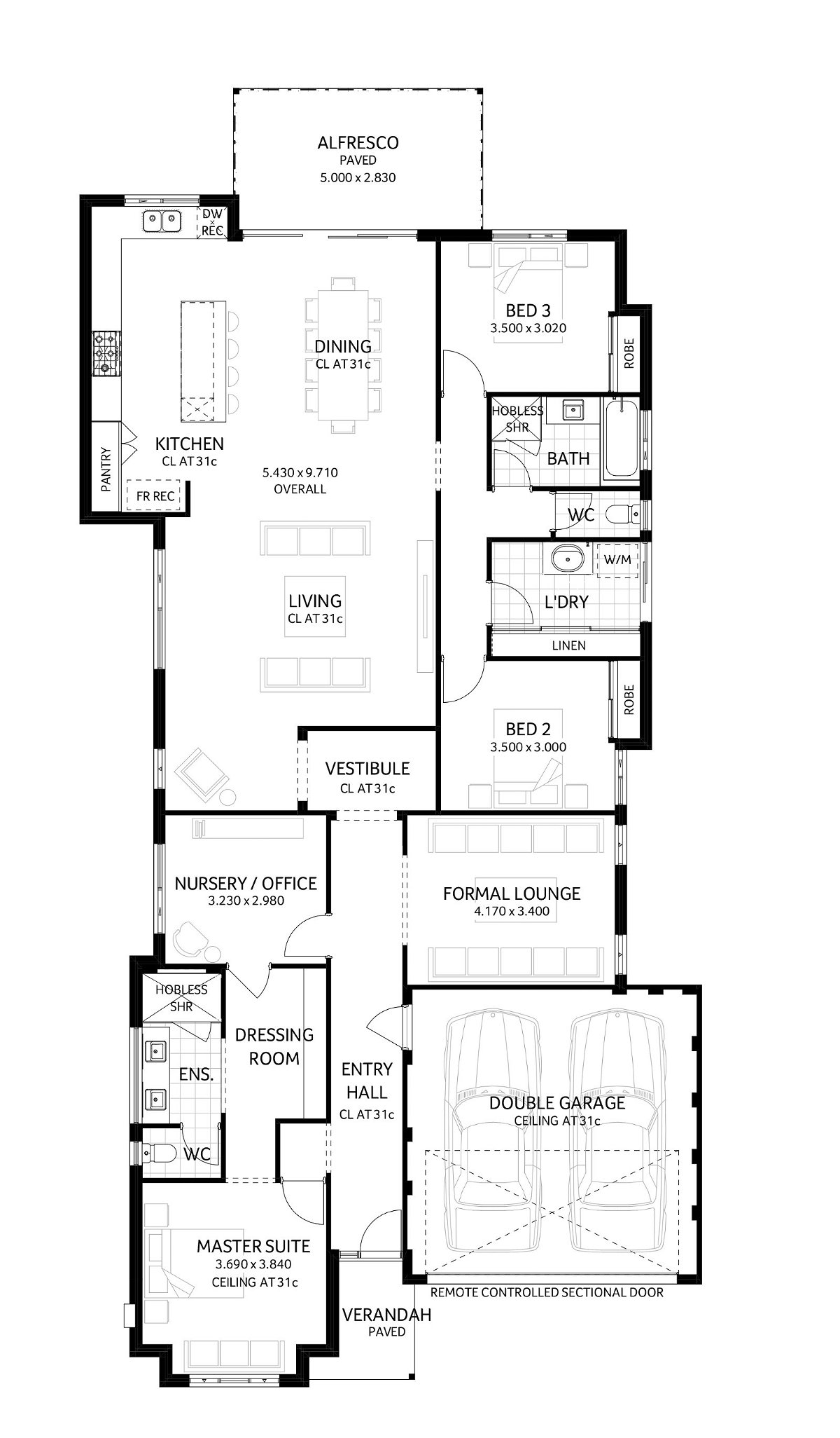 Plunkett Homes - Beaufort | Display - Floorplan - Beaufort Luxe Federation Marketing Plan Croppedjpg