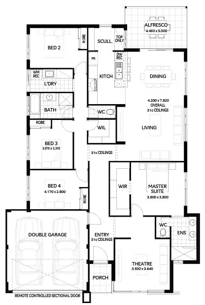 Wa Country Builders - The Ghan - Floorplan - 4277M The Ghan Brochure Artwork