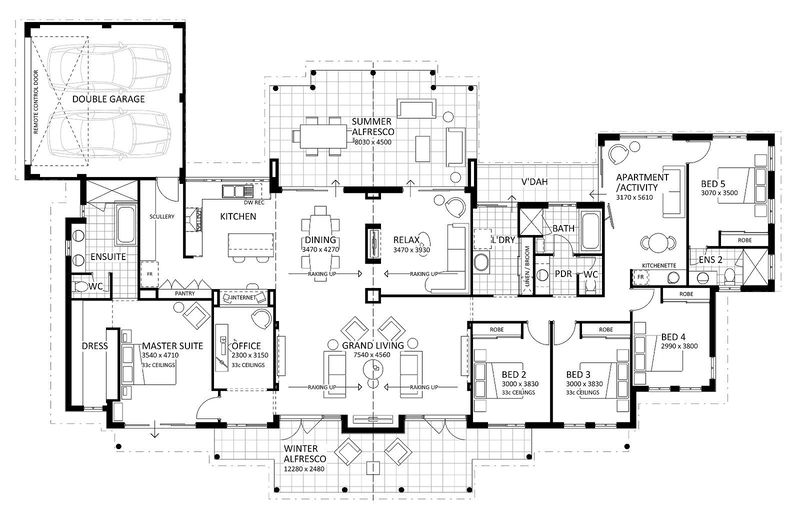 Rural Building Company - The Hinterland Retreat (Original) - Floorplan - 6400P Hinterland Retreat Original Brochure Artwork
