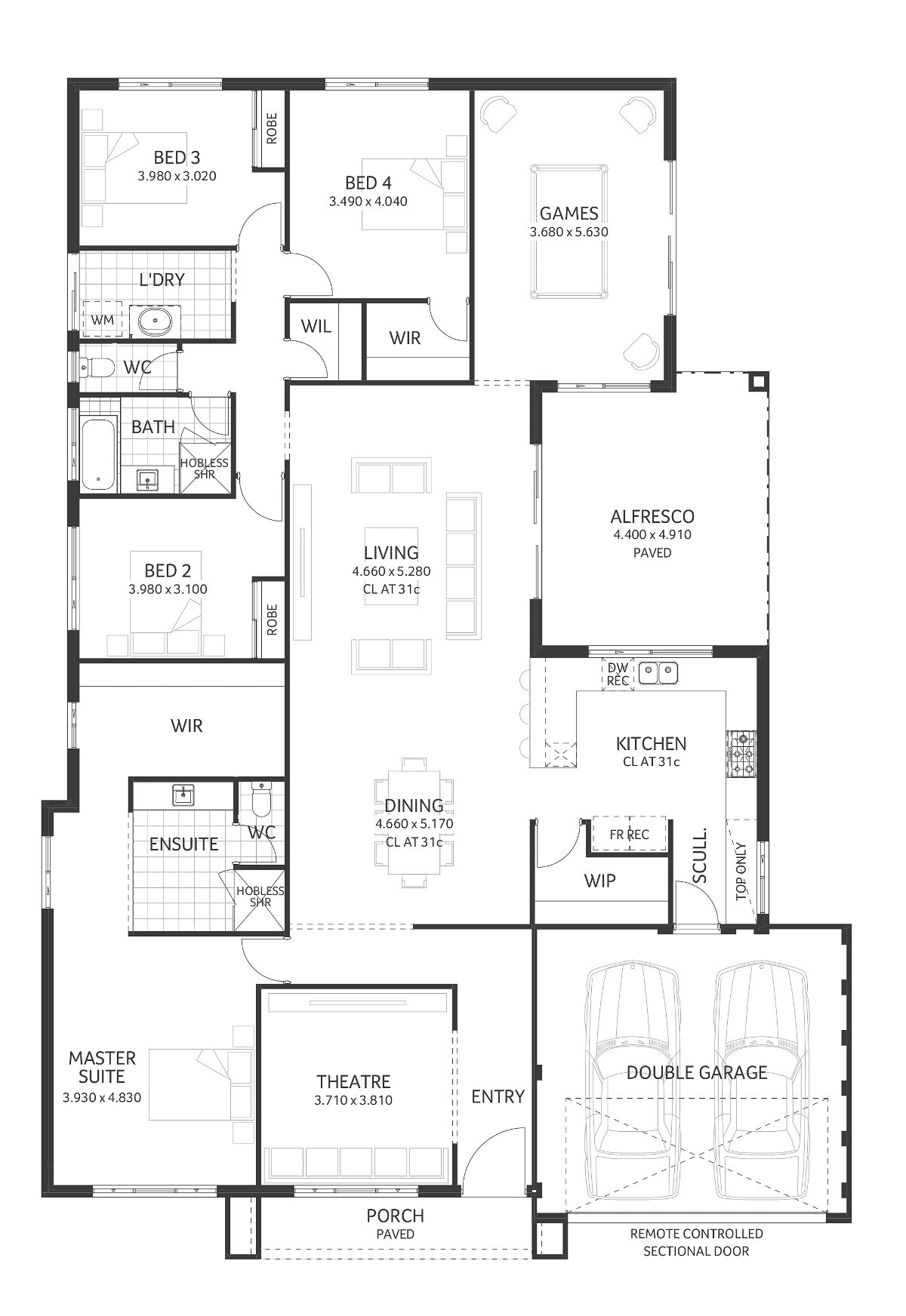 Plunkett Homes - Jolimont | Contemporary - Floorplan - Jolimont Luxe Contemporary Marketing Plan Cropped Jpg