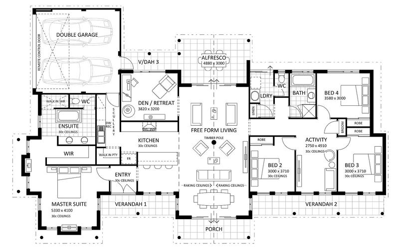 Rural Building Company - The Karroo (Original) - Floorplan - 4347P The Karroo Original Brochure Artwork