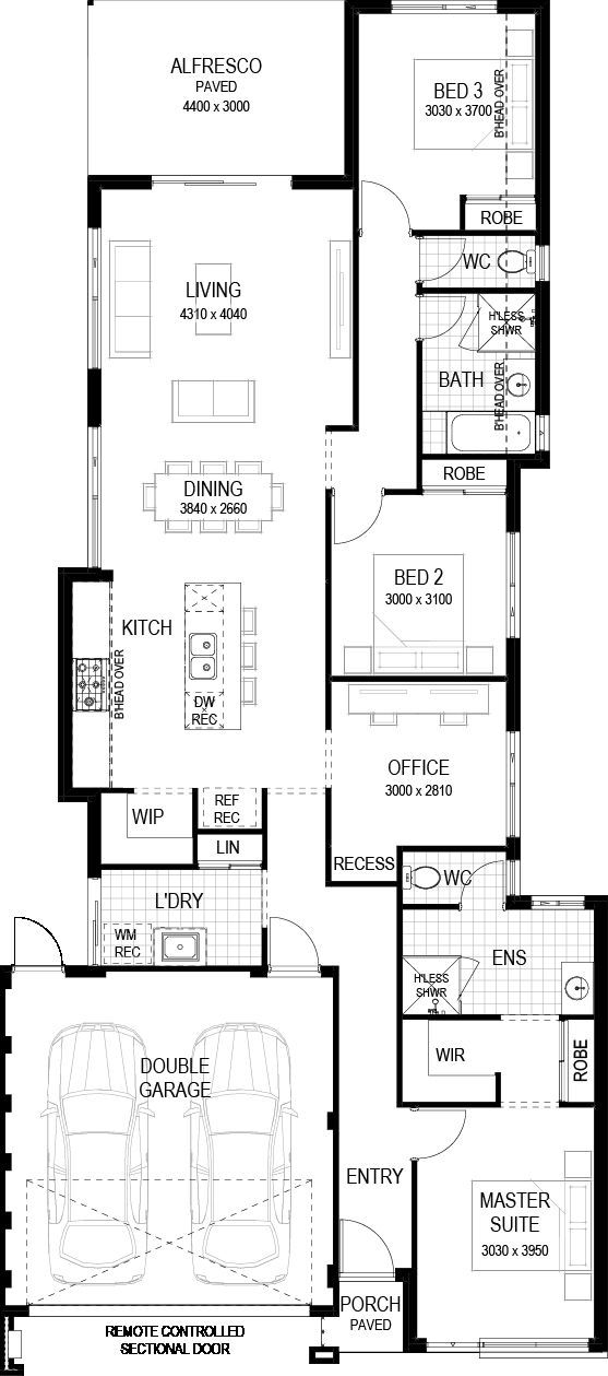 Plunkett Homes - Bondi | Contemporary - Floorplan - Bondi Contemporary Marketing