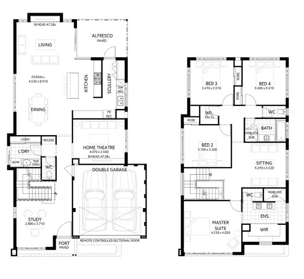 Plunkett Homes - Westbury | Mid-Century - Floorplan - Westbury Luxe Mid Century Marketing Plan Cropped Jpg